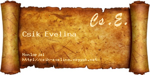 Csik Evelina névjegykártya